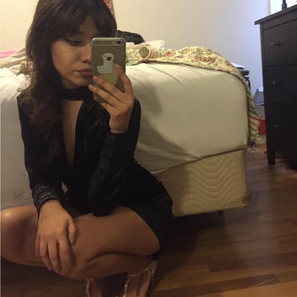 Topshop crushed velvet jumpsuit